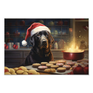Black Lab Kerstkoekjes Feestelijke vakantie Foto Afdruk
