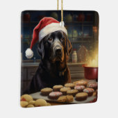Black Lab Kerstkoekjes Feestelijke vakantie Keramisch Ornament (Rechts)