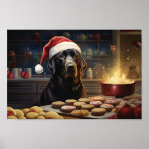 Black Lab Kerstkoekjes Feestelijke vakantie Poster