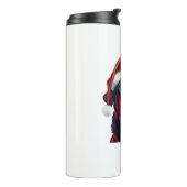 Black Lab Kerstmagie_ Labrador in Santa Hat Thermosbeker (Gedraaid links)