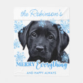 Black Lab Kerstmis - Merry Alles - Labrador Fleece Deken (Voorkant)