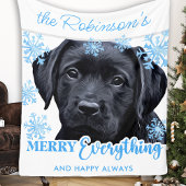 Black Lab Kerstmis - Merry Alles - Labrador Fleece Deken