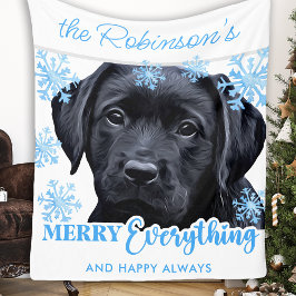 Black Lab Kerstmis - Merry Alles - Labrador Fleece Deken