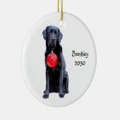 Black Lab Kerstmis Pet Dog Labrador Holiday Keramisch Ornament (Rechts)