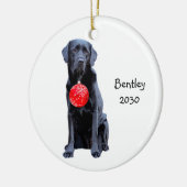 Black Lab Kerstmis Pet Dog Labrador Holiday Keramisch Ornament (Links)
