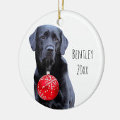 Black Lab Kerstmis Pet Labrador Puppy Cute Dog Keramisch Ornament (Links)