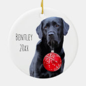 Black Lab Kerstmis Pet Labrador Puppy Cute Dog Keramisch Ornament (Achterkant)