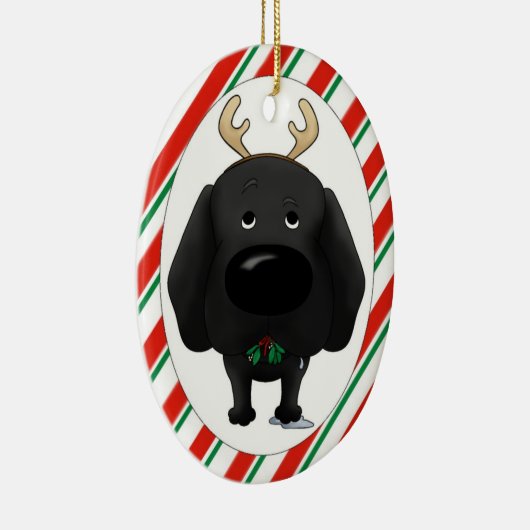 Black Lab kerstversiering Keramisch Ornament (Rechts)