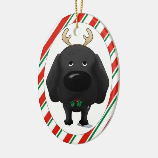 Black Lab kerstversiering Keramisch Ornament (Links)