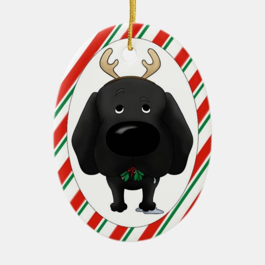 Black Lab kerstversiering Keramisch Ornament (Voorkant)