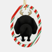 Black Lab kerstversiering Keramisch Ornament (Achterkant)