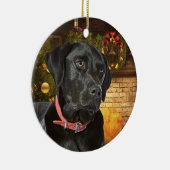 Black Lab kerstversiering Keramisch Ornament (Rechts)