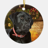 Black Lab kerstversiering Keramisch Ornament (Voorkant)