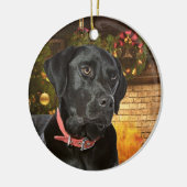 Black Lab kerstversiering Keramisch Ornament (Links)