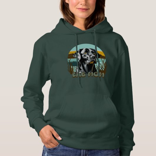 Black Lab | Lab Mom-Hondenliefhebber Hoodie (Voorkant)