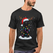 Black Lab Labrador Christmas Dog Reindeer Lights P T-shirt (Voorkant)