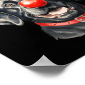 Black Lab Labrador Christmas Dog Reindeer Xmas Paj Poster (Hoek)