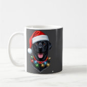 Black Lab Labrador Christmas Dog Santa Hat Light P Koffiemok (Links)
