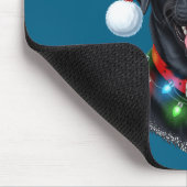 Black Lab Labrador Christmas Dog Santa Hat Light P Muismat (Hoek)