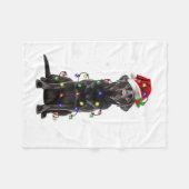 Black Lab Labrador Christmas Tree Light Pajama Dog Fleece Deken (Voorkant (Horizontaal))
