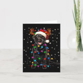 Black Lab Labrador Christmas Tree Light Pajama Dog Kaart (Voorkant)