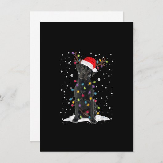 Black Lab Labrador Christmas Tree Light Pajama Dog Kaart (Voorkant / Achterkant)