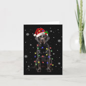 Black Lab Labrador Christmas Tree Light Pajama Dog Kaart (Voorkant)