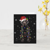 Black Lab Labrador Christmas Tree Light Pajama Dog Kaart (Gele Bloem)