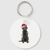 Black Lab Labrador Christmas Tree Light Pajama Dog Sleutelhanger (Voorkant)