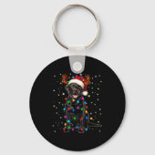 Black Lab Labrador Christmas Tree Light Pajama Dog Sleutelhanger (Voorkant)