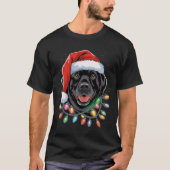 Black Lab Labrador Christmas Tree Light Pajama Dog T-shirt (Voorkant)