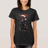 Black Lab Labrador Christmas Tree Light Pajama Dog T-shirt (Voorkant)