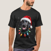 Black Lab Labrador Christmas Tree Light Pajama Dog T-shirt (Voorkant)