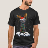 Black Lab Labrador Christmas Tree Light Pajama Dog T-shirt (Voorkant)