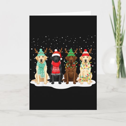 Black Lab Labrador Dog Christmas Crew Matching Fam Kaart (Voorkant)
