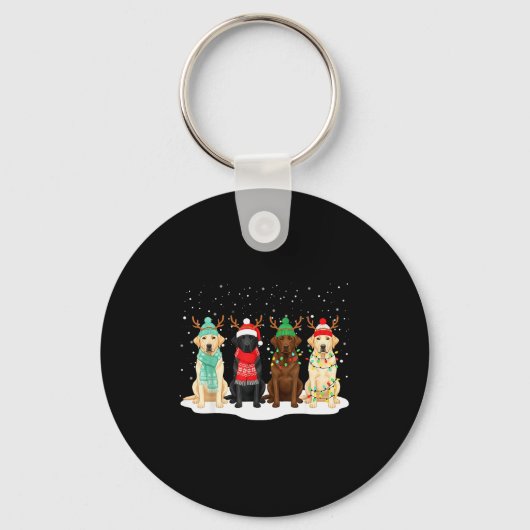Black Lab Labrador Dog Christmas Crew Matching Fam Sleutelhanger (Voorkant)