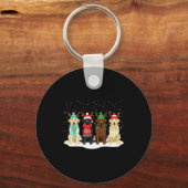Black Lab Labrador Dog Christmas Crew Matching Fam Sleutelhanger (Voorkant)