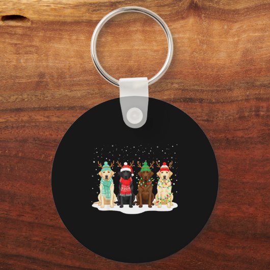 Black Lab Labrador Dog Christmas Crew Matching Fam Sleutelhanger (Voorkant)