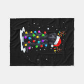 Black Lab Labrador Dog Funny Christmas Lights Rein Fleece Deken (Voorkant (Horizontaal))