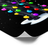 Black Lab Labrador Dog Funny Christmas Lights Rein Poster (Hoek)