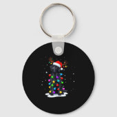 Black Lab Labrador Dog Funny Christmas Lights Rein Sleutelhanger (Voorkant)