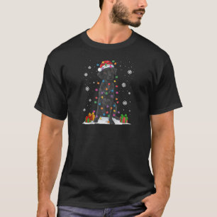 Black Lab Labrador Dog kerstlampjes Kerstmis T-shirt