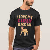 Black Lab Labrador Funny Girl Dog Pup Gender Revea T-shirt (Voorkant)