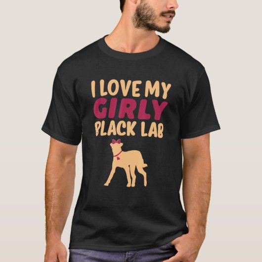 Black Lab Labrador Funny Girl Dog Pup Gender Revea T-shirt (Voorkant)