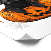 Black Lab Labrador Pompoen Halloween Thanksgiving Poster (Hoek)