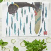 Black Lab, labrador Retriever, Beach Dog Theedoek (Gevouwen)