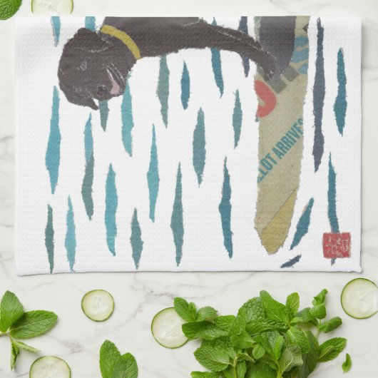 Black Lab, labrador Retriever, Beach Dog Theedoek (Gevouwen)