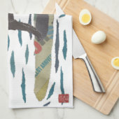 Black Lab, labrador Retriever, Beach Dog Theedoek (Quarter Fold)