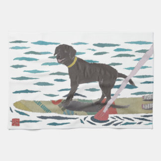 Black Lab, labrador Retriever, Beach Dog Theedoek