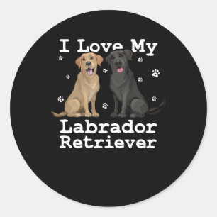 Black Lab Labrador Retriever Dog Shirt I Love My P Ronde Sticker